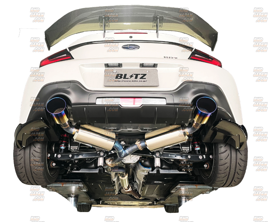 Blitz Nur-Spec F-Ti Titanium Muffler Exhaust System Dual Tail